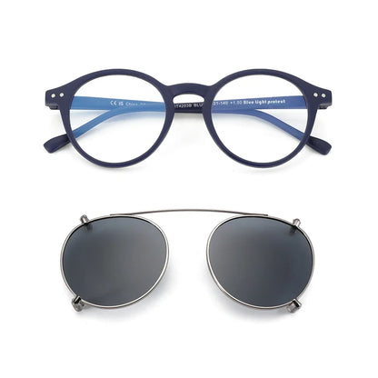 Clip2026 Edition On Sunglasses Retro Round Frames Anti Blue Light Polarizing Clip Ons Summer