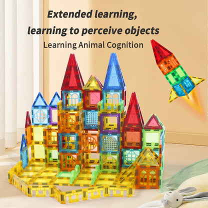 Magnetic Building Blocks Kit - Colorful Educational Puzzle for Kids Ages 3+ - Ideal Birthday Gift