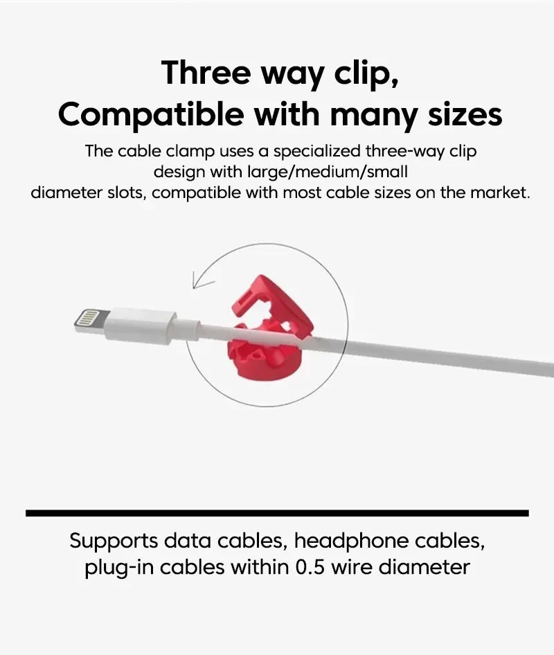 Cable USB Organizer Silicone Cord Clip Desktop Holder