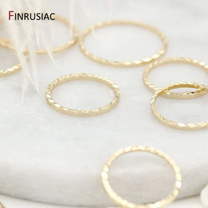 Gold 14K Plated Brass Jewelry Ring Connectors Pack 10Pc
