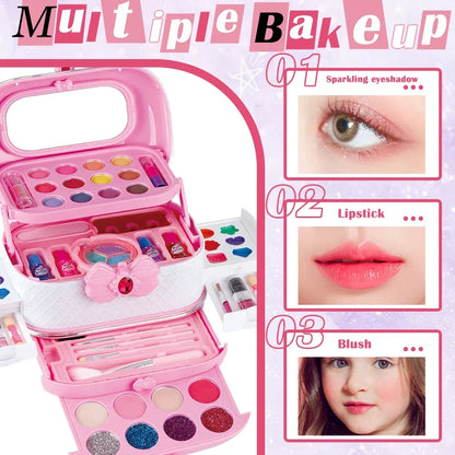 Kids Makeup Kit Toy Kit Washable Pretend Play Makeup Back To School 2025 Gift Idea