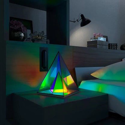 Night LED Light USB Dimmable Pyramid Lamp Ambient Bedroom Decor Fall 2025 Mood Lighting Gift
