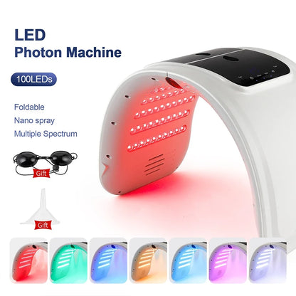 7-Color LED Photon Face Mask & Nano Spray Machine - Skin Rejuvenation Anti-Aging Household Therapy