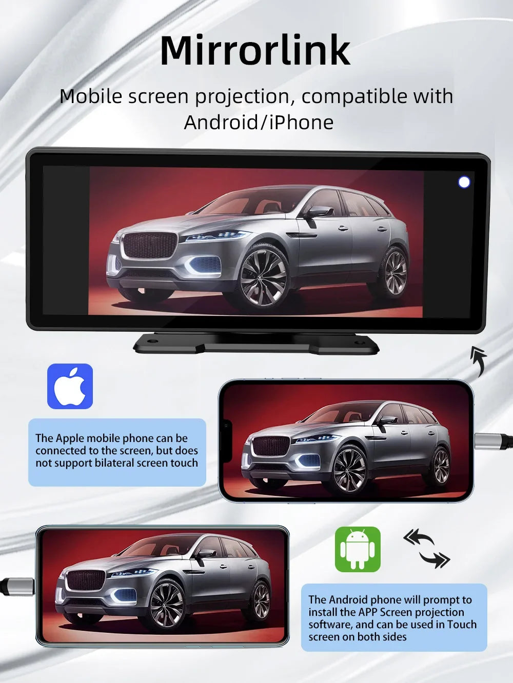 CarPlay2025 Edition Cordless Head Unit 10.26 Inch IPS HD Car Stereo With Rear View Camera Android Auto Fall