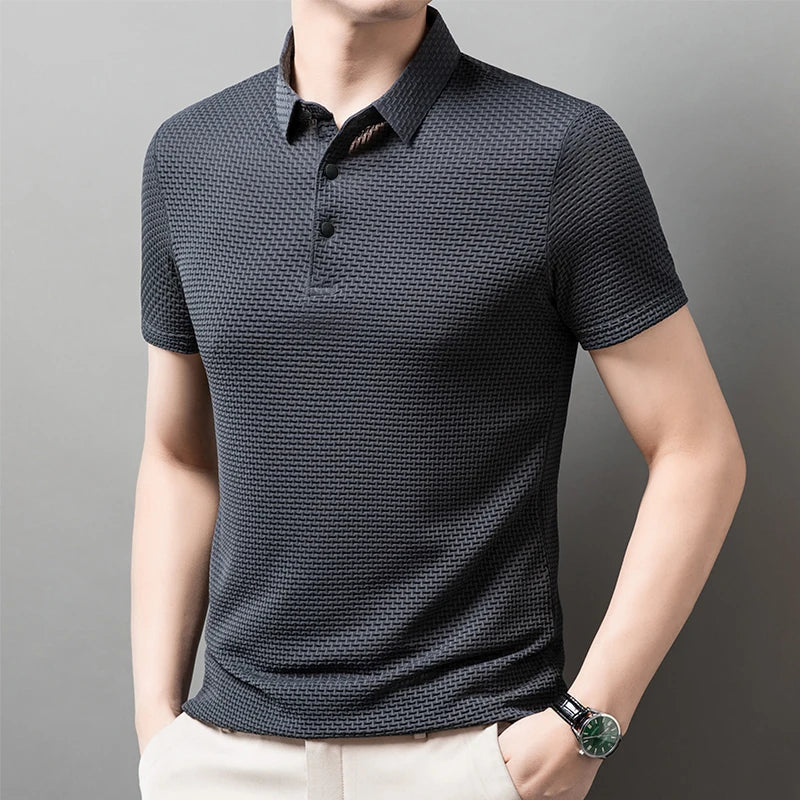 short sleeve, casual summer style, slim fit versatile top – Breathable men's polo shirt