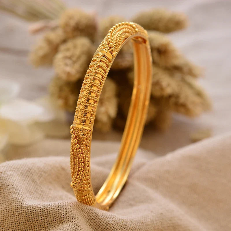 Gold Plated Bangles Deluxe Arabic Wedding Bracelet