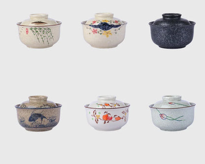 Bowl Ramen Large Ceramic With Lid Retro Fall 2025 Tableware