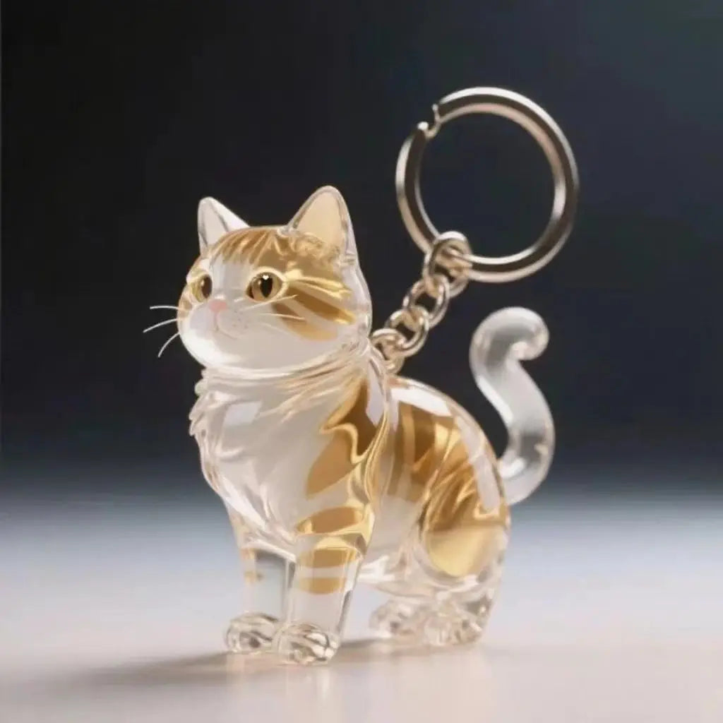 Hair Dog Keepsake Keychain Pendant Clear Resin Charm