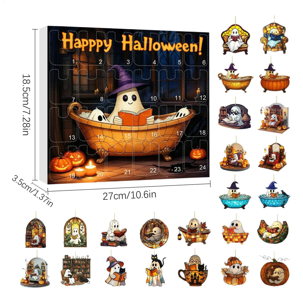 Advent Halloween Calendar 24 Days Ghost Pendant Decor