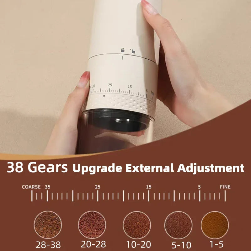 Motor-Driven Coffee Grinder 1500mAh Conical Burr Battery-Powered Externally Flexible Fall 2025 Uniform Grind Espresso And Drip