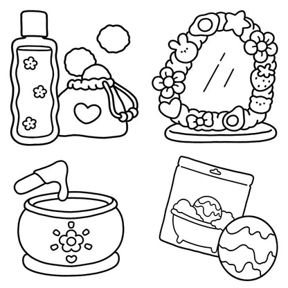 Adult Coloring Book Cosmetics Themed Bold Simple Patterns Fall 2025 Gift Idea