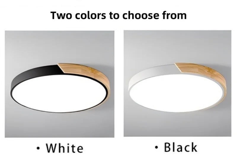 Japandi Led Ceiling Light Scandinavian Wood Contemporary Plush Glow Diffuser
