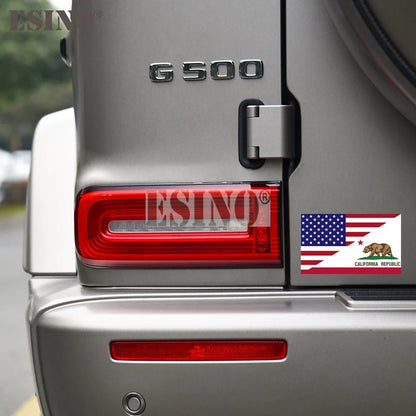 Car Decal PVC Water-Resistant USA Flag California Bear Vinyl Patriotic 4th Of July Vehicle Exterior Decor