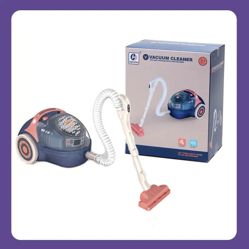Pretend Kitchen Playset - Motor-Driven Vacuum, Juicer, Washing Machine & Water Sweeper Toys for Kids