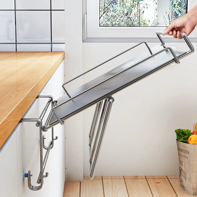 Countertop Foldable Shelf Stainless Steel Wall Mounted Rack Compact Space Living Fall 2025 Space Saving