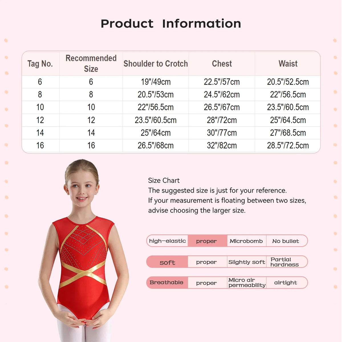 Girls' Stretchy Leotard - flattering, rhinestone-detailed, long-sleeve, mesh-panel, polyester elastane, for gymnastics