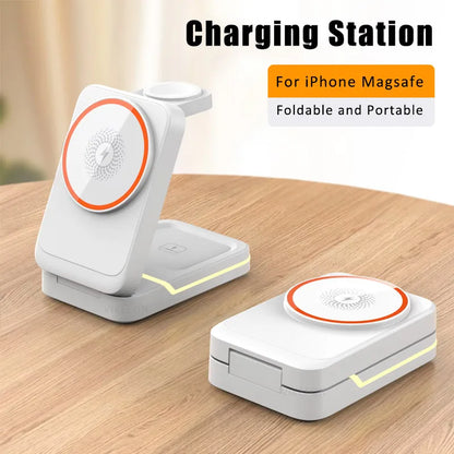 iPhone 12-16, Apple Watch, AirPods, USB-C, 15W 2026 – Foldable magnetic wireless charger