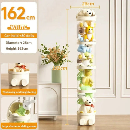 Toy2025 Edition Storage Tube Transparent Doll Organizer Kids Room Vertical Space Saving Visibility Gift Back To School