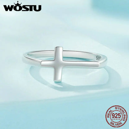Sterling Silver Cross Ring 925 - Minimalist Regular Wear Jewelry Summer 2026 Gift Idea For All Jewelry Lovers