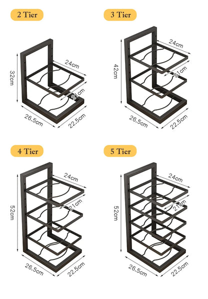 Flexible Pot Rack Stainless Steel Multi Layer Organizer