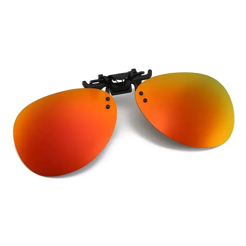 Clip-On2026 Edition Sunglasses Polarized UV400 Night Vision Driving Glasses Square Clip-Ons Anti-Glare Vintage Style
