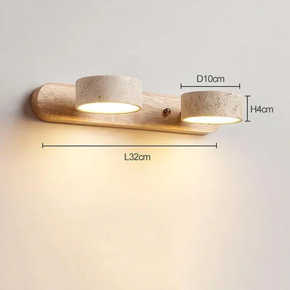 Wabi Japandi Sabi Round LED Wall Light With Mirror Bathroom