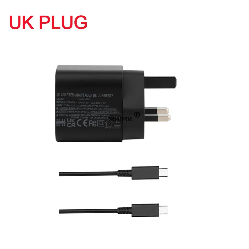 USB 60W C Fast Charger Cube With EU US UK Plugs For Switch2