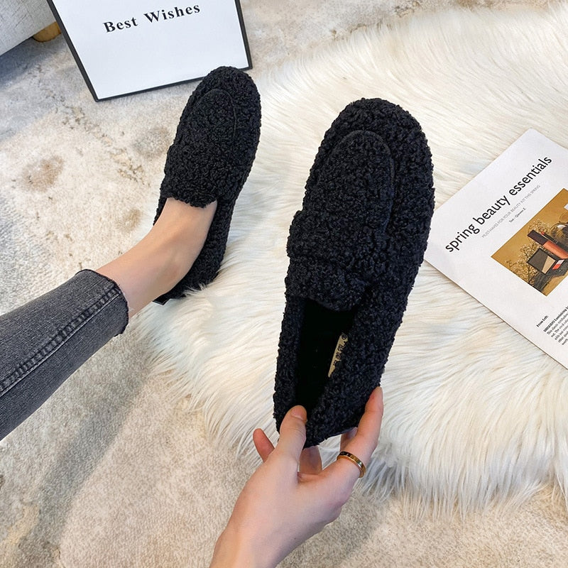 Variant image for Plush Slip-On Shoes with Non-Slip Sole for Comfort and Style, Warm Indoor Footwear, Lightweight Casual Shoes-12