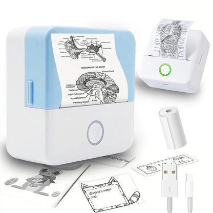 Mini HD Travel-Friendly Label Thermal Printer for Students, Bluetooth Inkless Printing Device