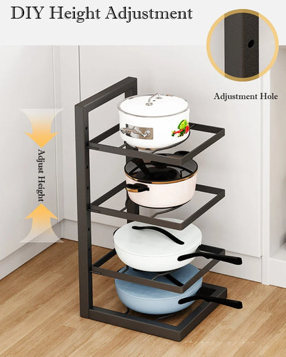 Flexible Pot Rack Stainless Steel Multi Layer Organizer