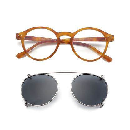 Clip2026 Edition On Sunglasses Retro Round Frames Anti Blue Light Polarizing Clip Ons Summer
