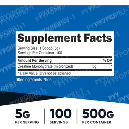 Monohydrate Creatine Micronized Powder 500 g Unflavored Performance Supplement Fall 2026 Muscle Support