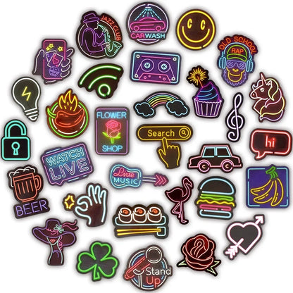 Neon Stickers 50 PCS Water-Resistant PVC Pack Cute Anime Decal Kit Back To School Fall 2025 Kids Personalize Gifts