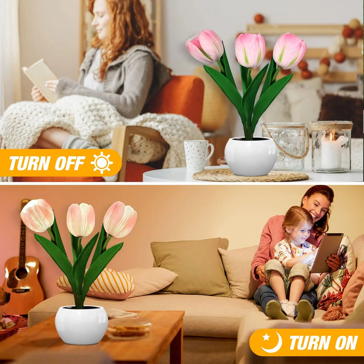 LED Night Light Tulip Table Lamp Romantic Ambient Flower Light Fall 2025 Household Decor Gift