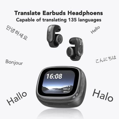 Wireless2026 Edition Earbuds Open-Ear Translation Earphones Real-Time Language Translate 135 Languages For Travel, Office Fall