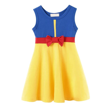 Light girls' dress - sleeveless a-line, polyester, elastane, casual summer wear