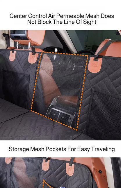Water-Resistant Pet Car Seat Cover - Anti-Slip Scratch-Proof Hammock Back Seat Protector for Dogs