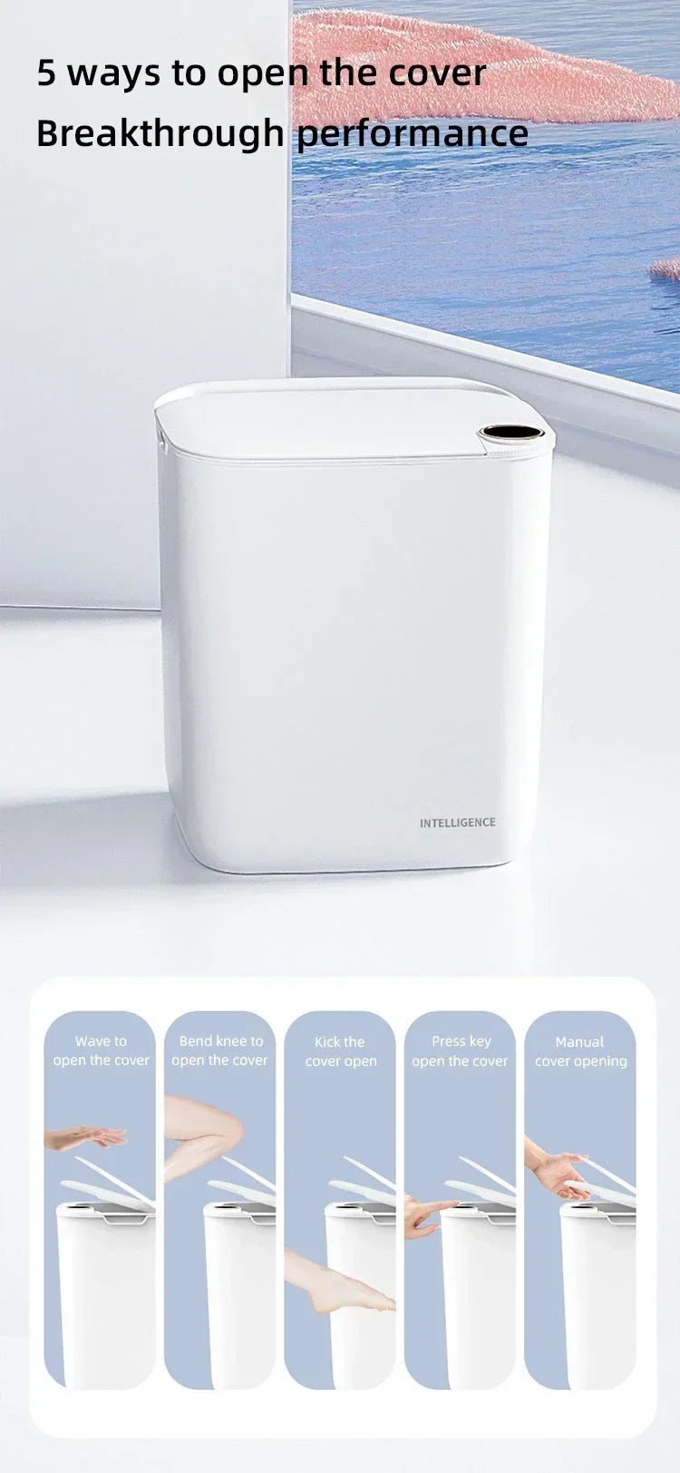 Sensor Smart Trash Can 18L With Display Type C Recharge