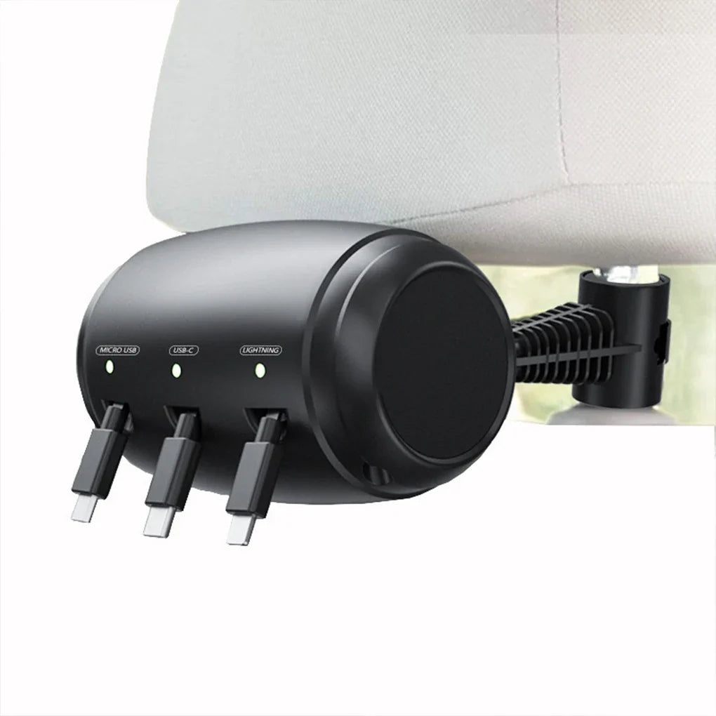 3 In 1 Fast Charging Station For Phones And Tablets, Summer Road Trip 2026 – Car Charger With Retractable Cord
