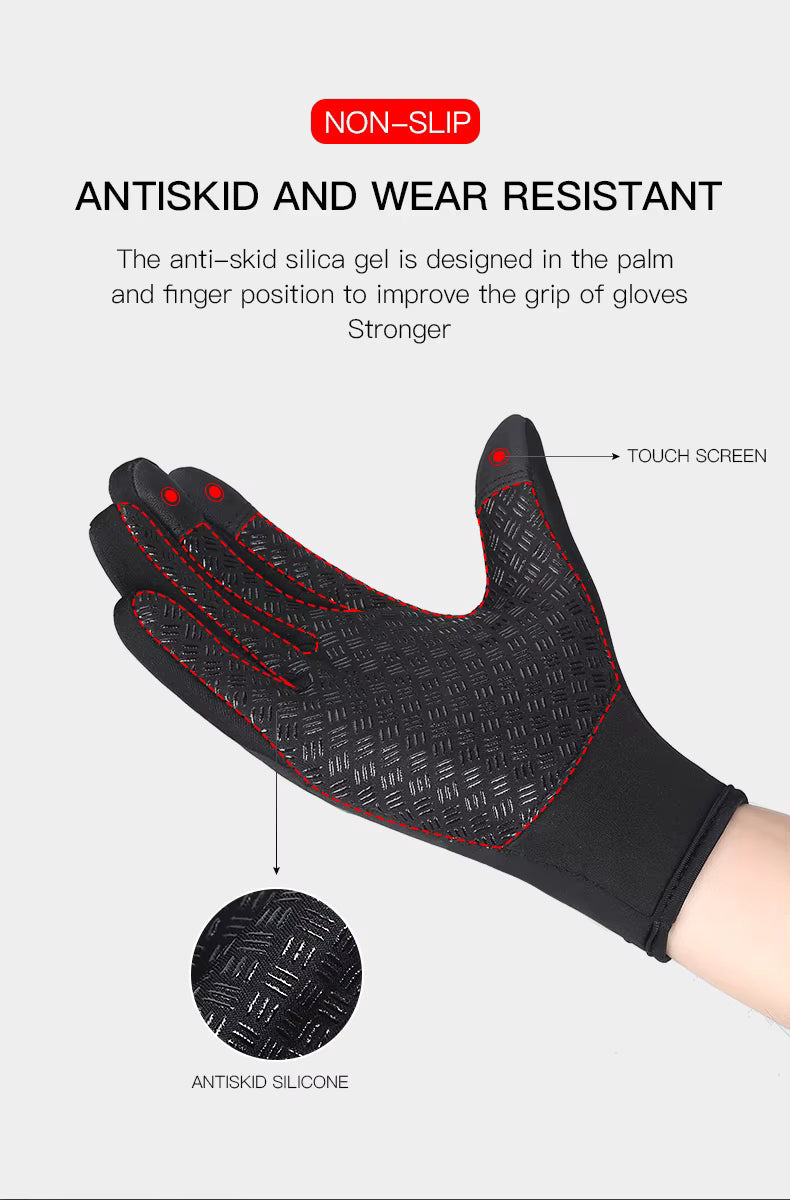 Windproof & Water-Resistant, Anti-Slip Unisex Gloves for Cycling and Cold Weather – Winter Thermal Touchscreen Gloves