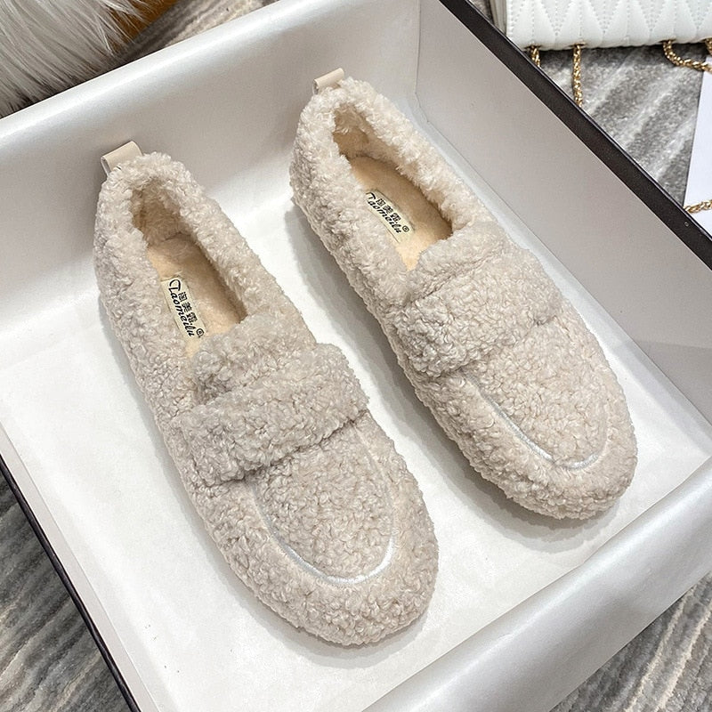 Plush Slip-On Shoes with Non-Slip Sole for Comfort and Style, Warm Indoor Footwear, Lightweight Casual Shoes-5