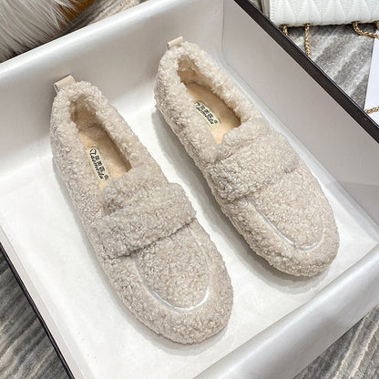 Plush Slip-On Shoes with Non-Slip Sole for Comfort and Style, Warm Indoor Footwear, Lightweight Casual Shoes-5