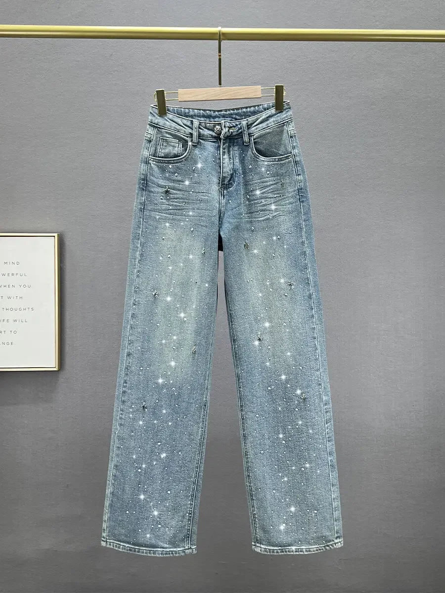 Loose Fit Casual Pants for Women in Blue, Breathable Cotton Polyester, Everyday Comfort Trousers-2