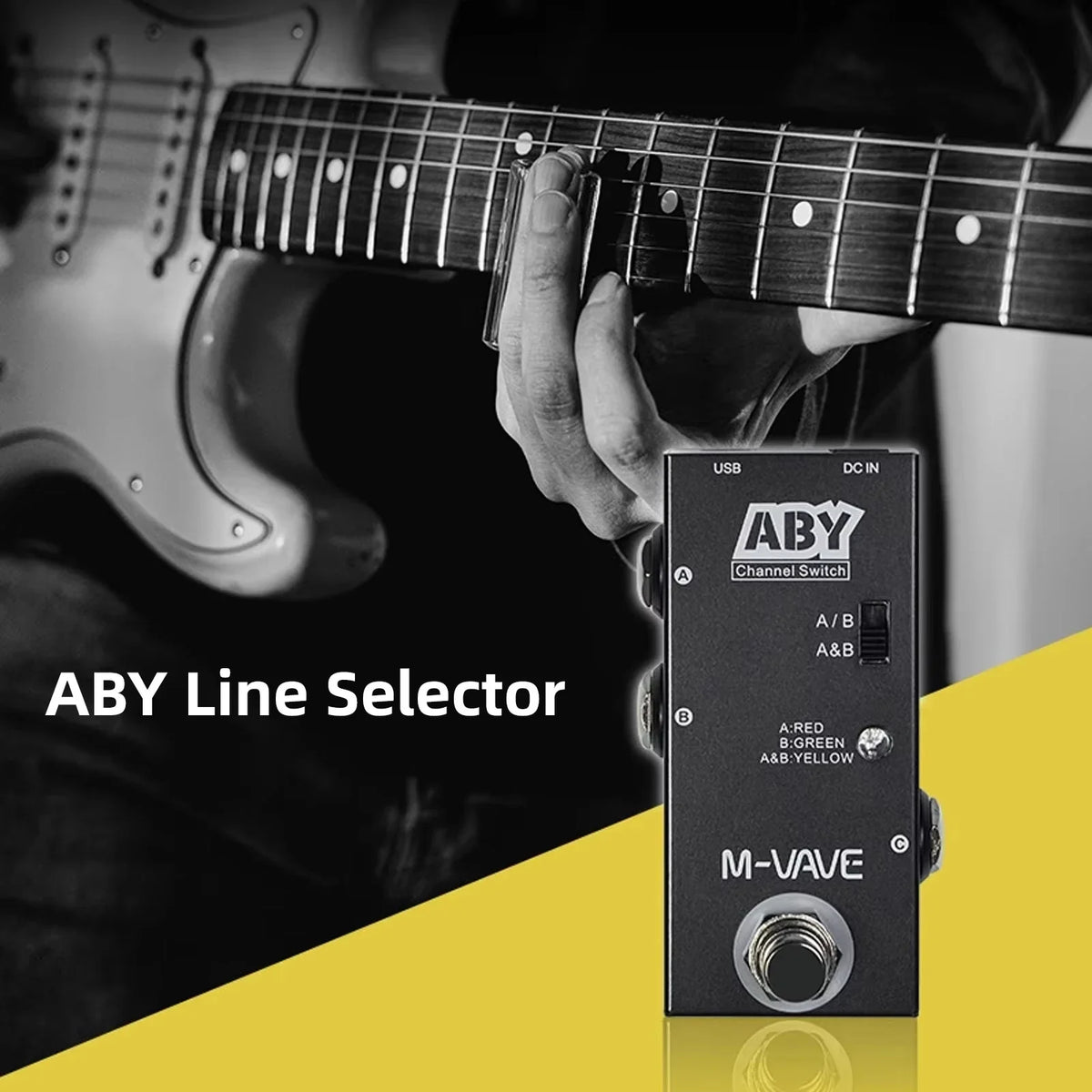 True Bypass AB Box Mini Guitar Bass Channel Switch 2026 – M-VAVE ABY Line Selector Pedal