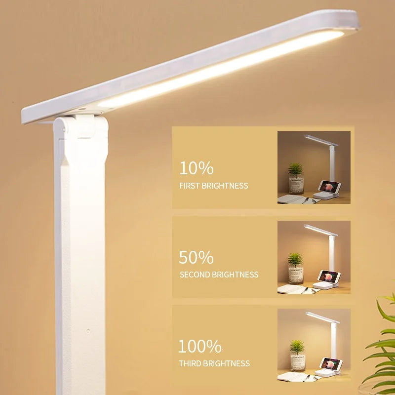 LED Desk Lamp Touch Dimmable Battery-Powered Eye Protection