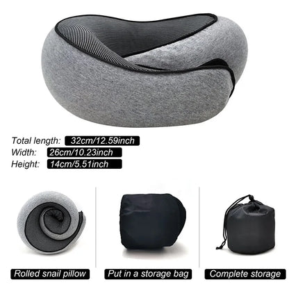 Memory Foam Travel Neck Pillow U Shaped Snail Style Travel-Friendly Comfort-Grip Support For Summer Travel 2026 Cotton Cover