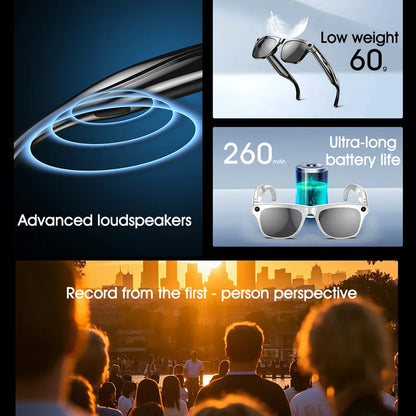 AI 4K Smart Camera Glasses Photochromic Travel Handsfree