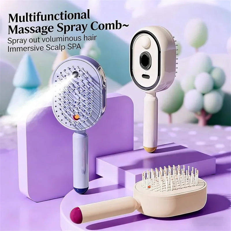 Scalp Massager 3 In 1 Self Cleaning Motor-Driven Spray Brush Battery-Powered Viral Fall 2026 Gift