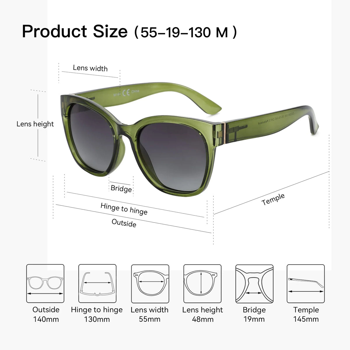 Cat Eye Oversized Sunglasses - Thick Butterfly Frame, UV400 Protection, Trendy Shade