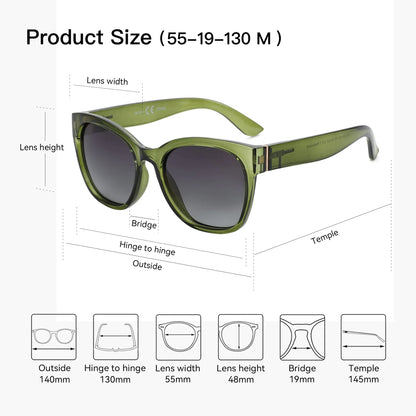 Cat Eye Oversized Sunglasses - Thick Butterfly Frame, UV400 Protection, Trendy Shade